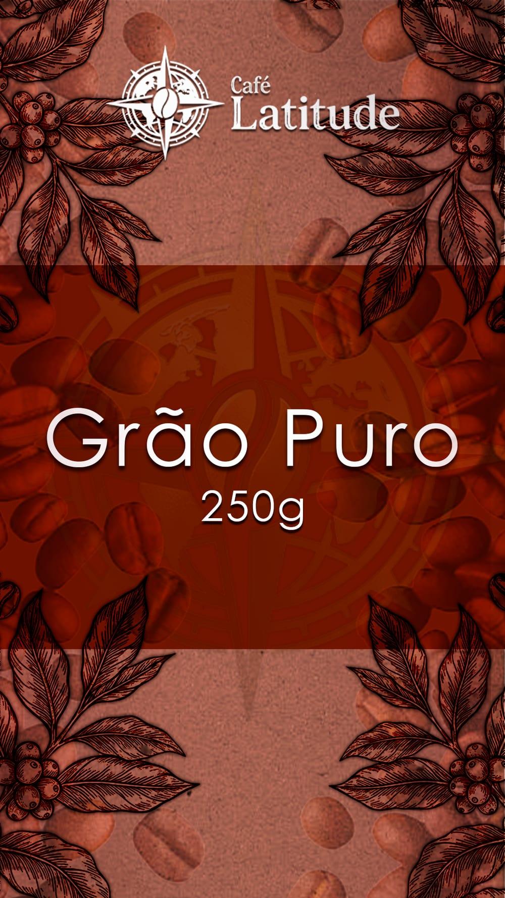 Rótulo do Café Latitude Grão Puro, embalagem 250g